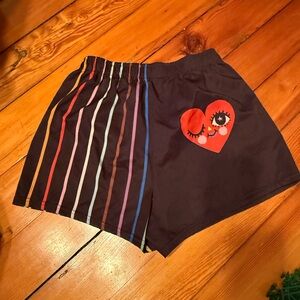 Colorful Rainbow Stripe Graphic Lounge Shorts – Size M